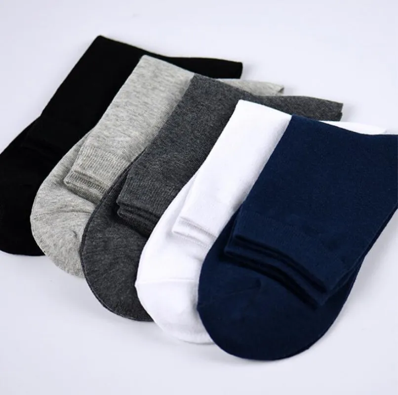

Cotton Man Sock Formal Dress Socks for Men Business Socks Black White Grey Navy Blue