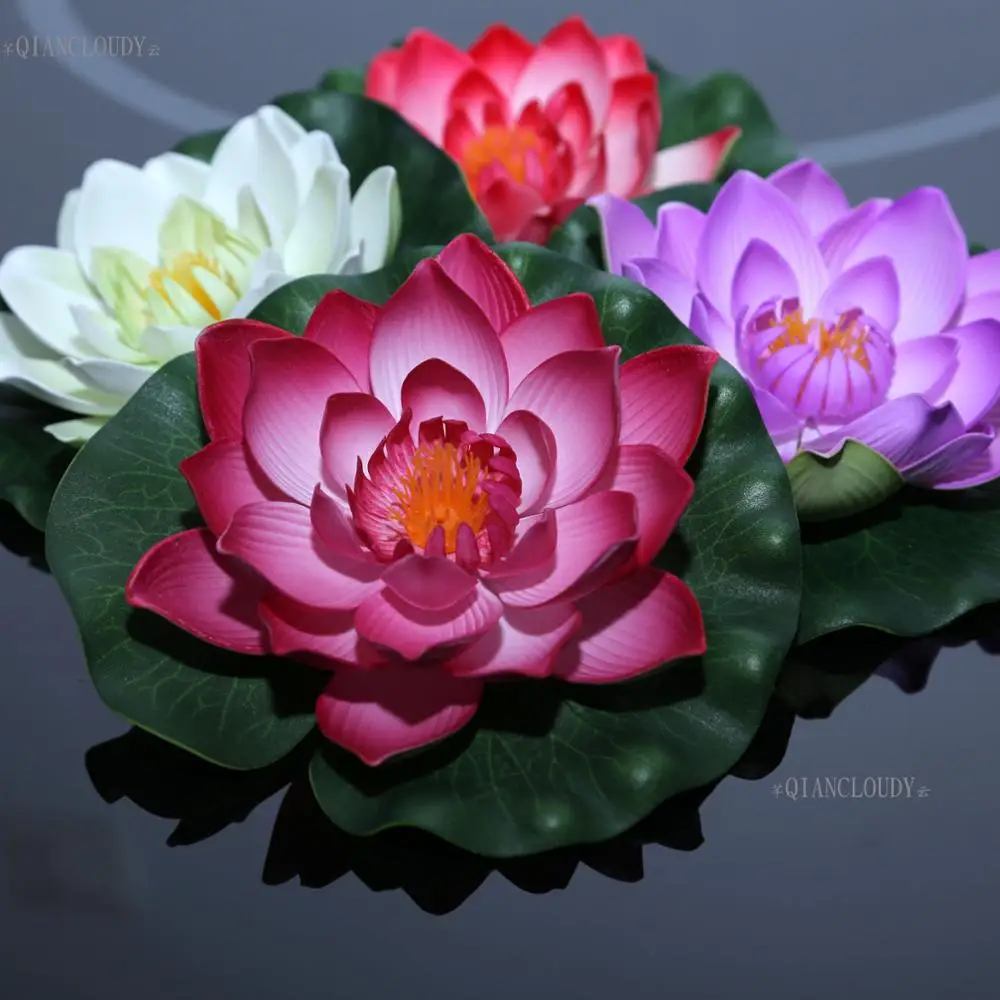 Искусственные цветы лотоса лилии плавающие бассейн пруд искусственный сад