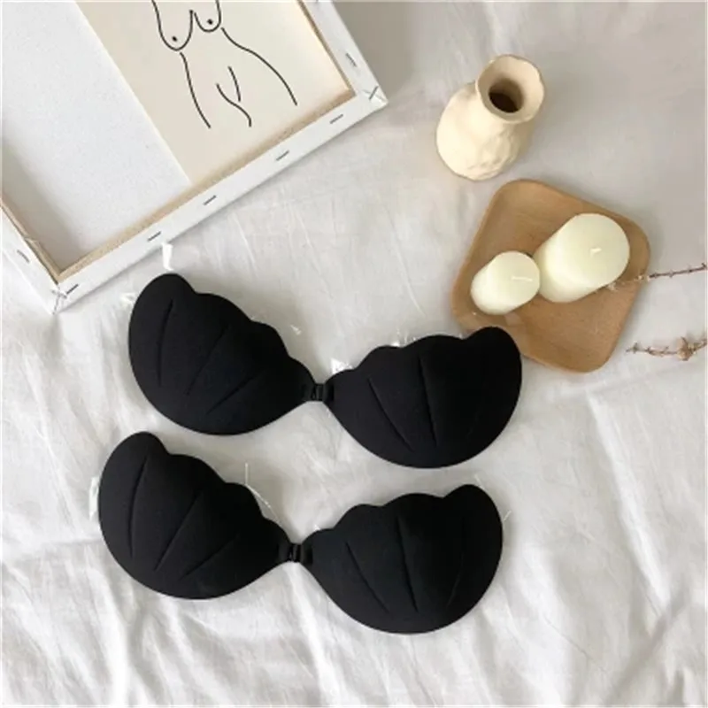 Seamless Bra Invisible Bra Strapless Shell Shape Top Bras For Women Bikini Silicone Bralette Underwear Complexion D