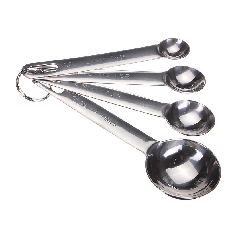 4 шт. кухонные мерные ложки из нержавеющей стали|measuring spoon|coffee measurespoon cup |