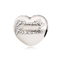 authentic 925 sterling silver family forever heart stopper safety beads for original pandora charm bracelets bangles jewelry