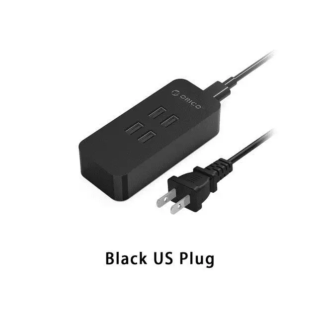 ORICO 4 порта USB зарядное устройство Мини Смарт быстрое зарядное устройство Макс выход 20 Вт настольное зарядное устройство для iPhone Xiaomi huawei - Цвет: Black US Plug