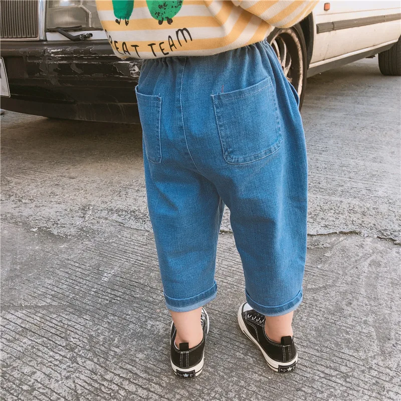 Весна 2019 Новое поступление хлопковые однотонные универсальные свободные джинсы