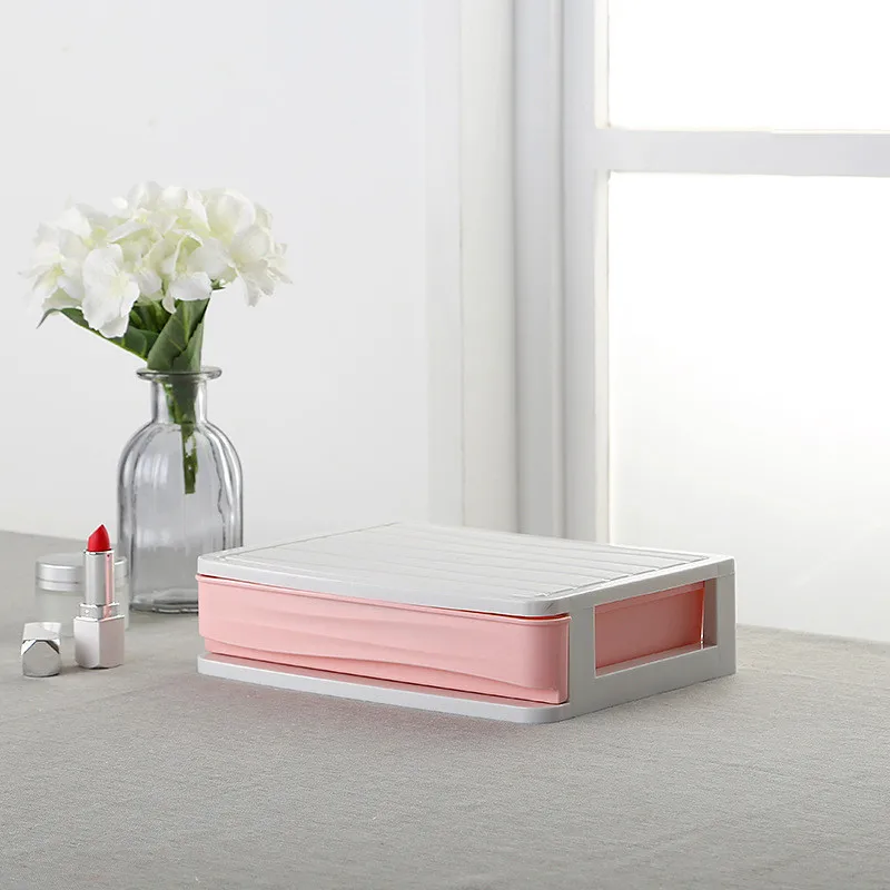 Pink 1 layer Многослойный пластиковый косметический ящик, органайзер для макияжа, коробка для хранения косметики, контейнер для ногтей, шкатулка, держатель, настольный чехол для хранения - Цвет: Pink 1 layer