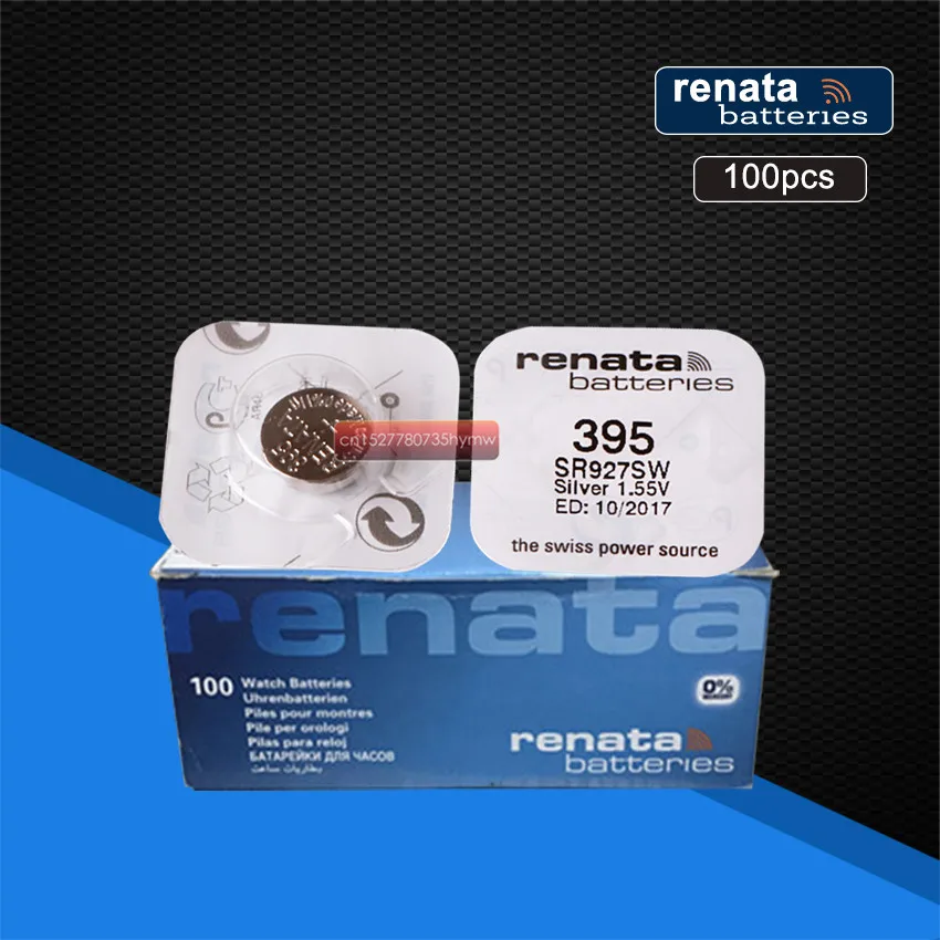 100 упаковок часы renata с оксидом серебра 395 SR927SW 927 1 55 V 100% Renata батарея|Часовые