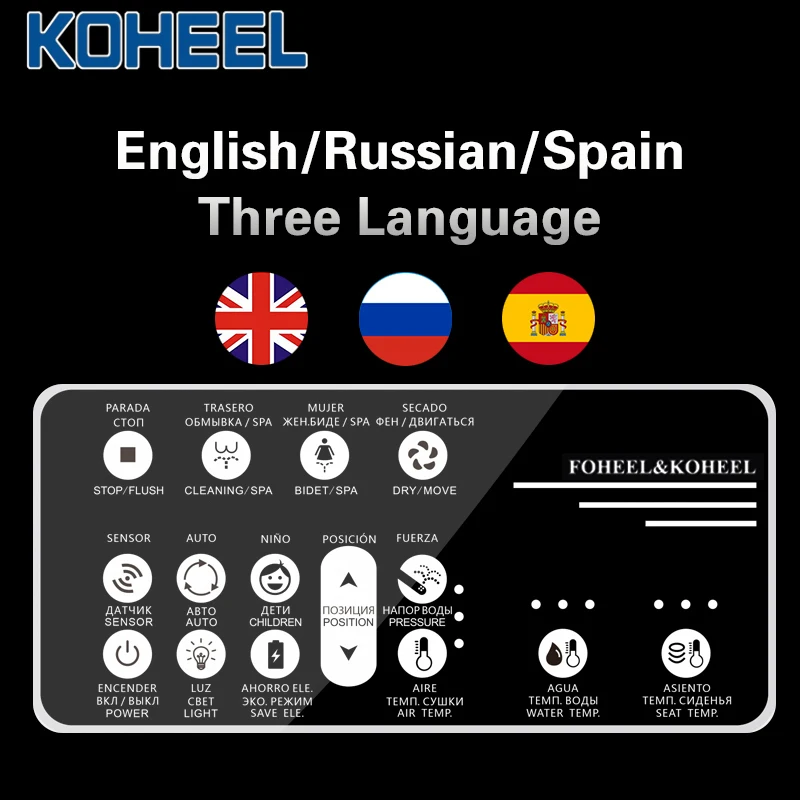 KOHEEL умный чехол для унитаза светодиодный светильник с дистанционным управлением Смарт сиденье для унитаза Подогрев биде сиденье для унитаза ванная комната "умное" сиденье для унитаза крышка