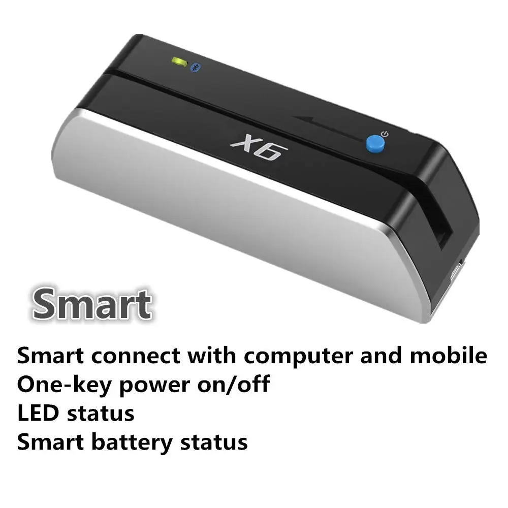 Bluetooth USB 3 трека MSR X6(BT) считыватель карт VIP записывающий кодировщик Мини