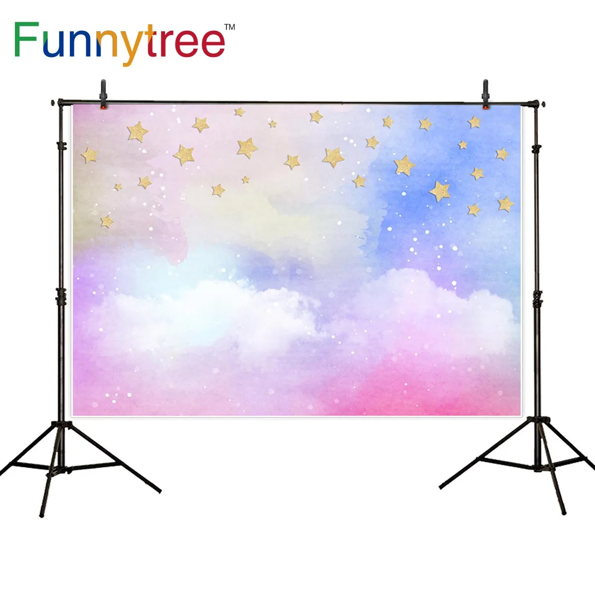 

Funnytree photography backdrop colorful starry sky children cloud background photobooth photocall photo studio shoot prop