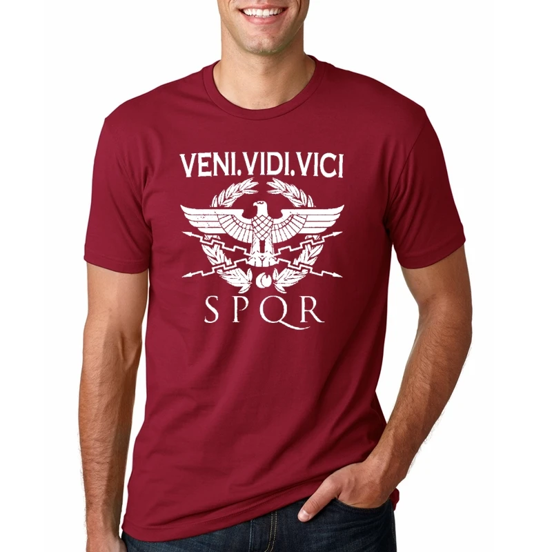 GILAG SPQR Roman Gladiator Imperial Golden Eagle T-Shirt Mens Casual Short O-Neck T Shirt Harajuku Tops Tees | Мужская одежда