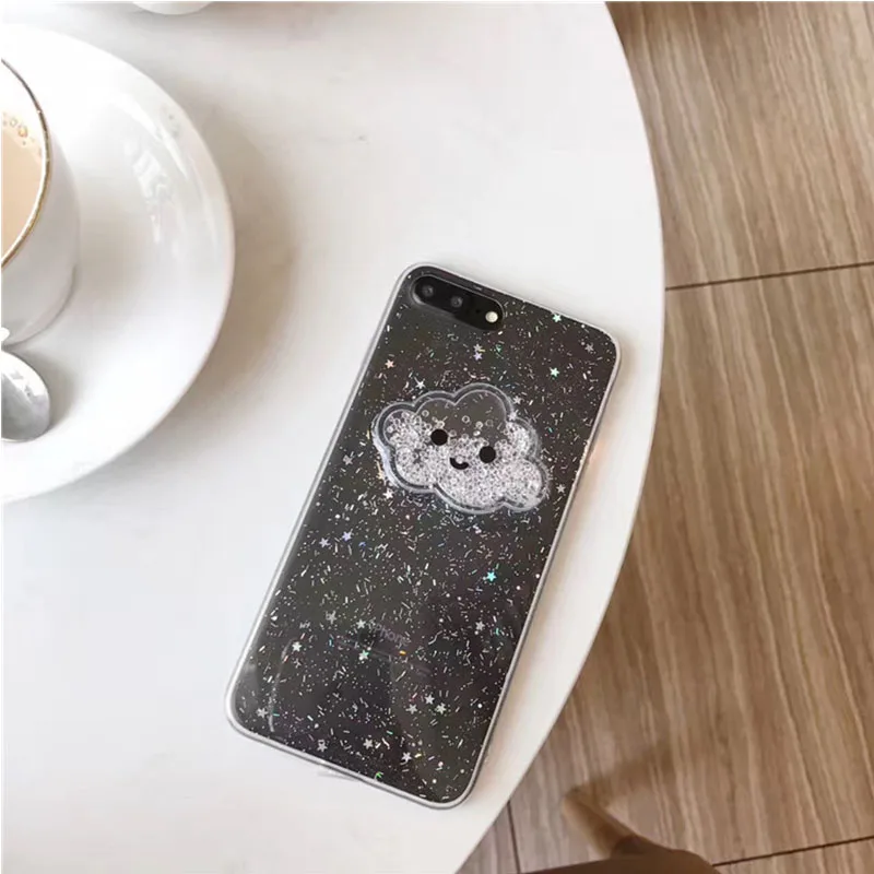 Прозрачные эпоксидные блестки поток бисера облако iPhone6splus мобильный корпус -