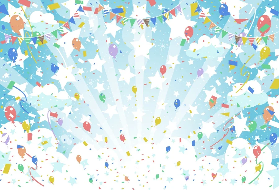 Laeacco Light Bokeh Balloons Flags Baby Birthday Party Photography Background Customized Photographic Backdrops For Photo Studio |