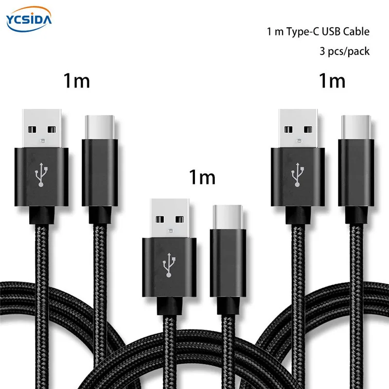 5V 2.4A USB C нейлоновый кабель для зарядного устройства Samsung S10/LG G6/Huawei mate 20/Xiaomi 8/OPPO