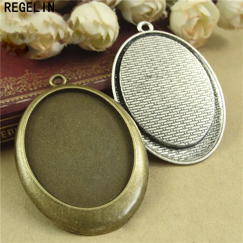 REGELIN античный бронзовый сплав (диаметр 30*40 мм) Овальная оправа 5 штук/Лот Кабошон