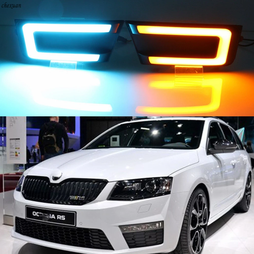 CSCSNL 1 пара 12V ABS светодиодный DRL Габаритные огни с проигрывания желтый сигнальные