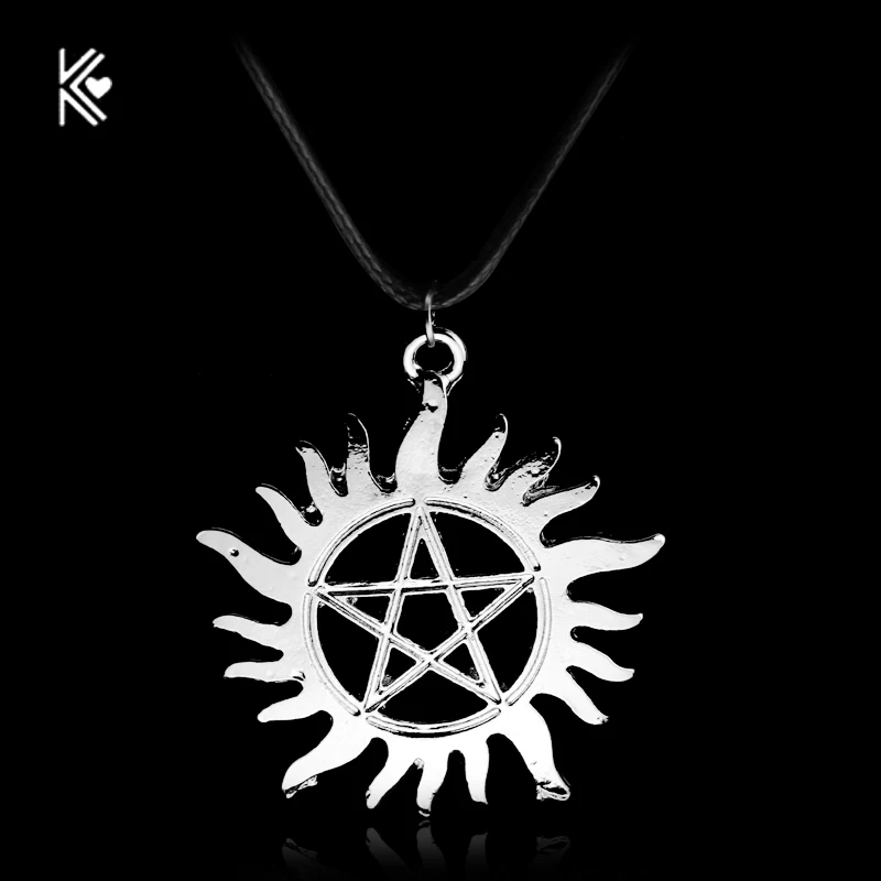 Сверхъестественная пентаграмма тайна АНТИЧНОСТЬ подвеска кожаная ожерелье Дин