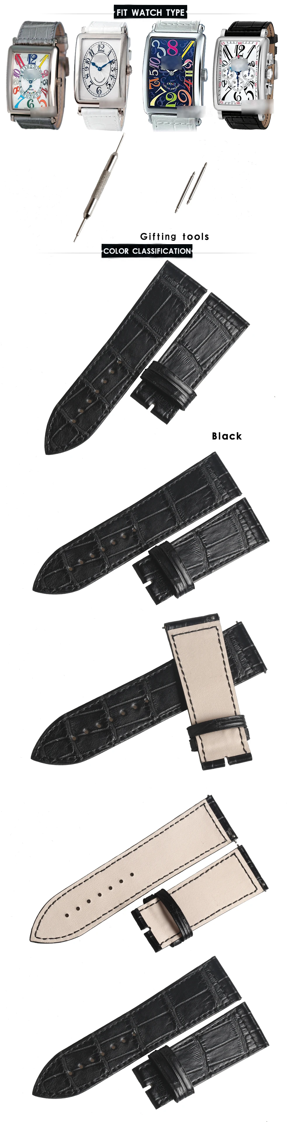 WENTULA Ремешки для наручных часов для Franck Muller FM1002QZ/1100DS ремешок из телячьей кожи ремешок из натуральной кожи ремешок для наручных часов