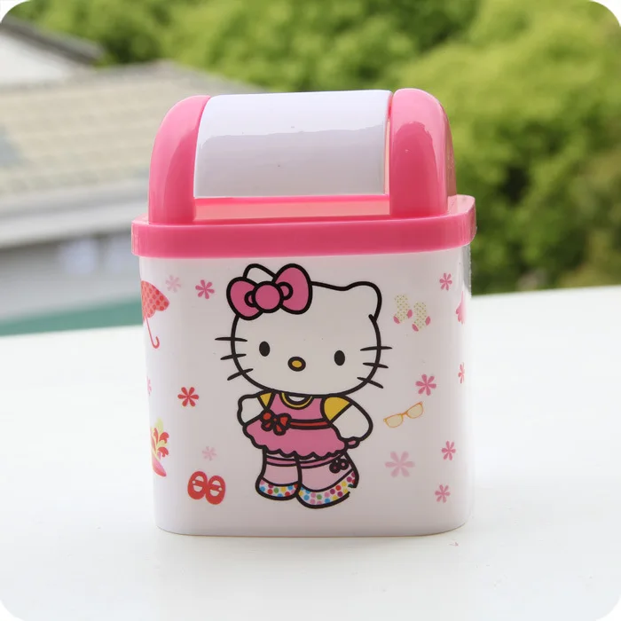 Hello kitty ведро для хранения стола квадратная коробка для салфеток Ведерко для мусора кухонный автомобильный держатель мешка для мусора миниатюрная мусорная корзина Автомобильный держатель для салфеток