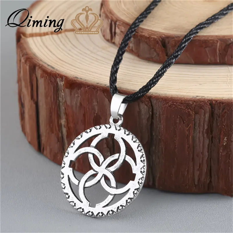 as picture Viking кулон Valknut мужское ожерелье круглый языческий религиозный человек славянский Серебряный Женский стимпанк Ювелирное колье в тибетском стиле амулет - Окраска металла: as picture