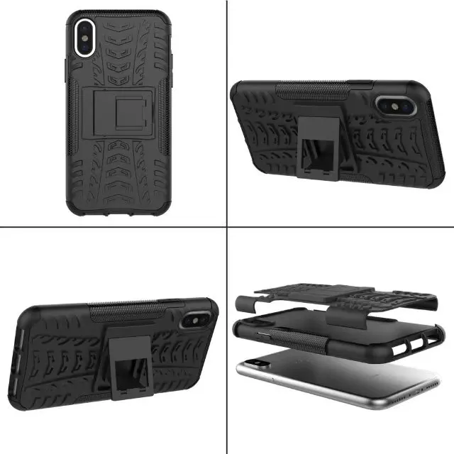 Для Coque Apple IPhone х чехол TPU + PC Гибридный Панцири Чехол Стенд мягкий защитник жесткий