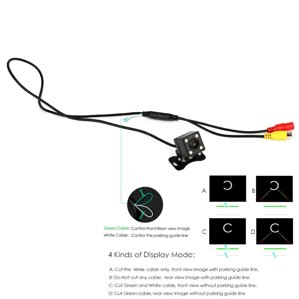 Мини камера заднего вида с углом обзора 170 градусов и функцией ночного видения|view