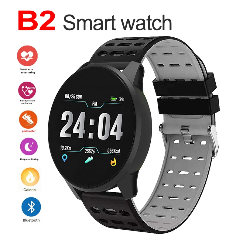 Умные часы B2 с Bluetooth пульсометр спортивный фитнес трекер сенсорный экран браслет