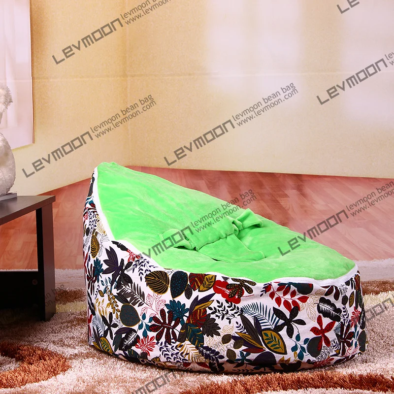 FREE SHIPPING baby bean bag with 2pcs green cover seat children chair beanbags seat|bean sofa bed|bean mp3bags cream |