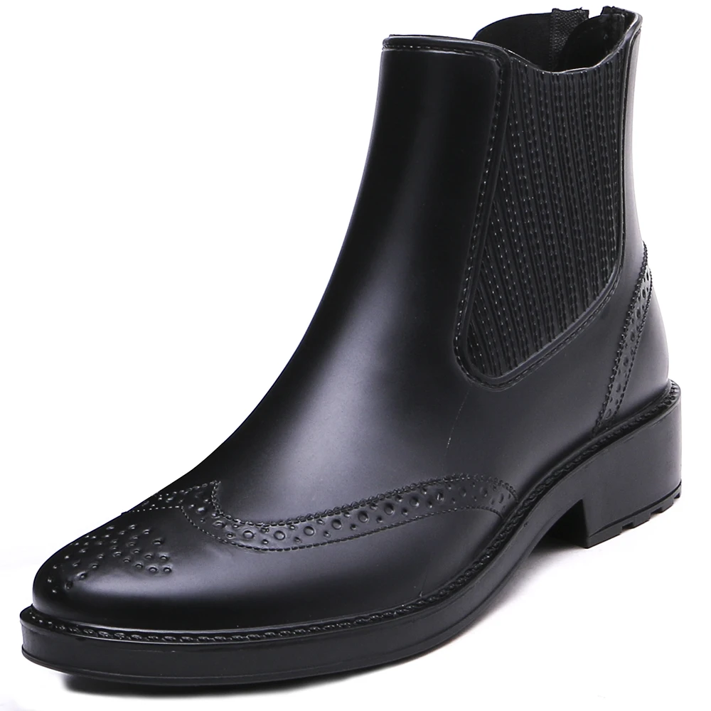 TONGPU/женские резиновые сапоги Челси из эко ПВХ до щиколотки Модные непромокаемые