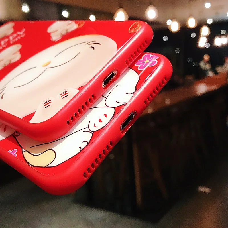 Новогодний чехол Lucky Cat and The Pig Phone Чехол для IPhone 7X6 XS 6S XR MAX 8 мягкий 6 7 Plus |