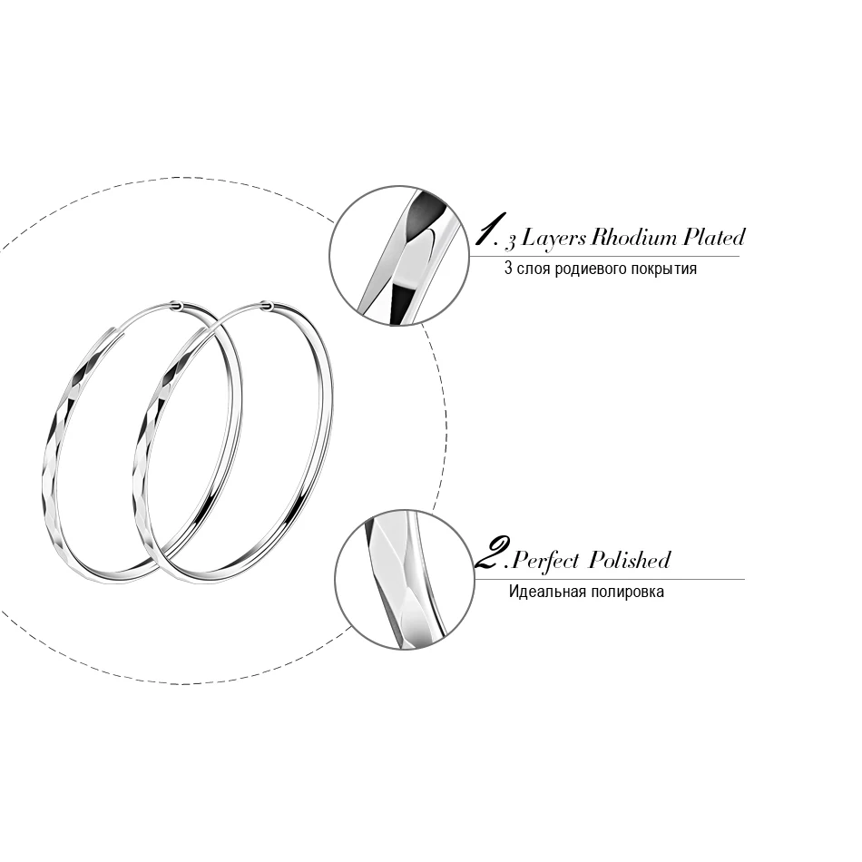 ORSA JEWELS Полированные Медные Серьги-кольца, Простой Большой Круглый Стиль, резной Дизайн 50 мм, классические преувеличенные модные ювелирные изделия OE09