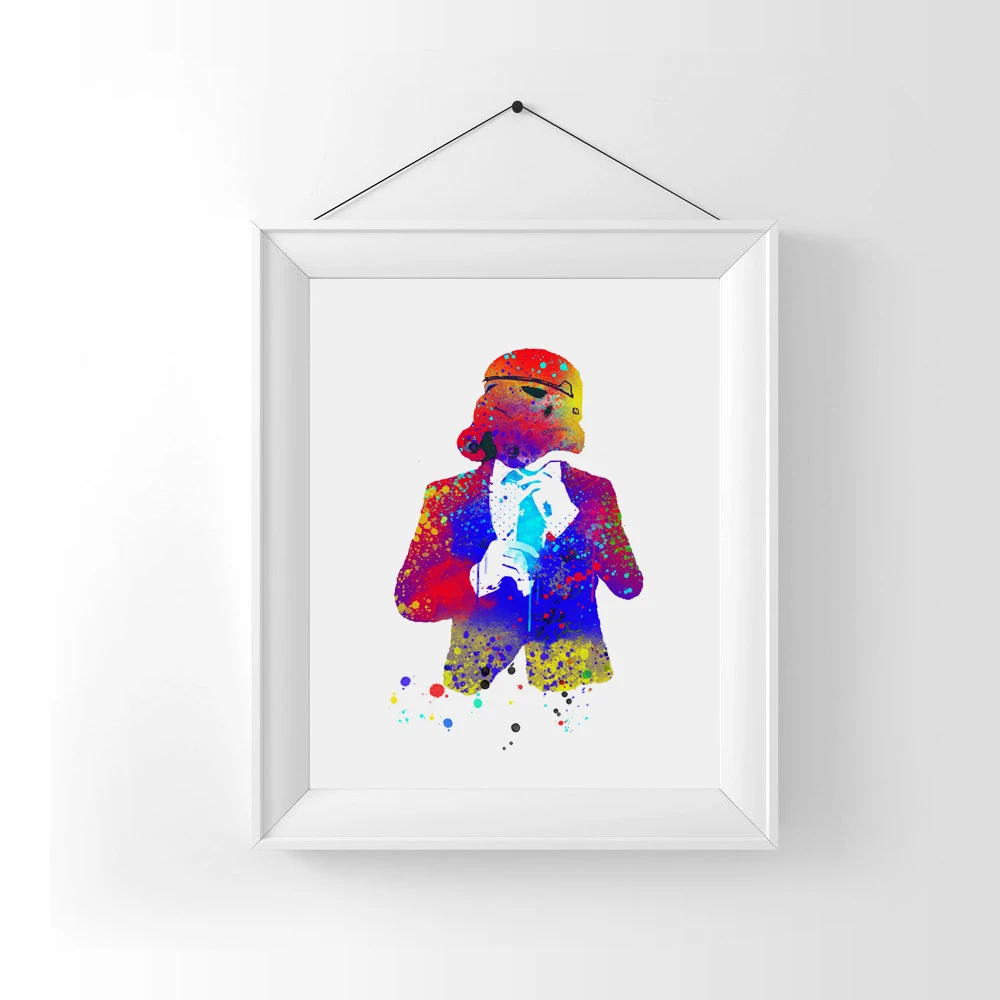 Star Wars Wall Art Storm Troopers Watercolor Poster New House Decor Hanging Movie AP052 | Дом и сад