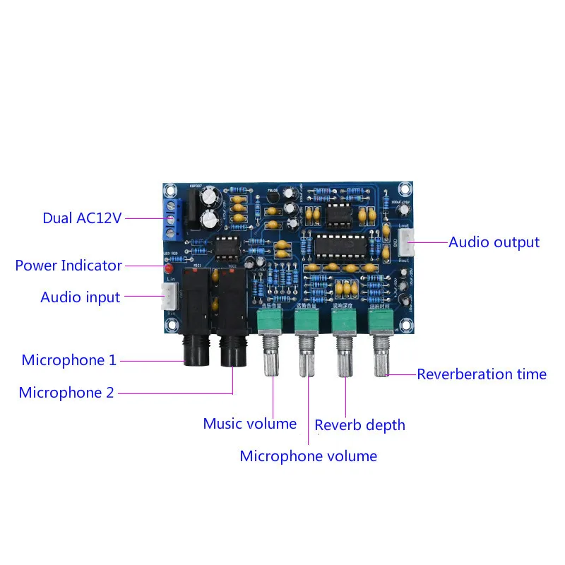 SOTAMIA PT2399 Microphone Amplifier Board K Song Reverberation Karaoke OK Preamplifier Singing | Электроника