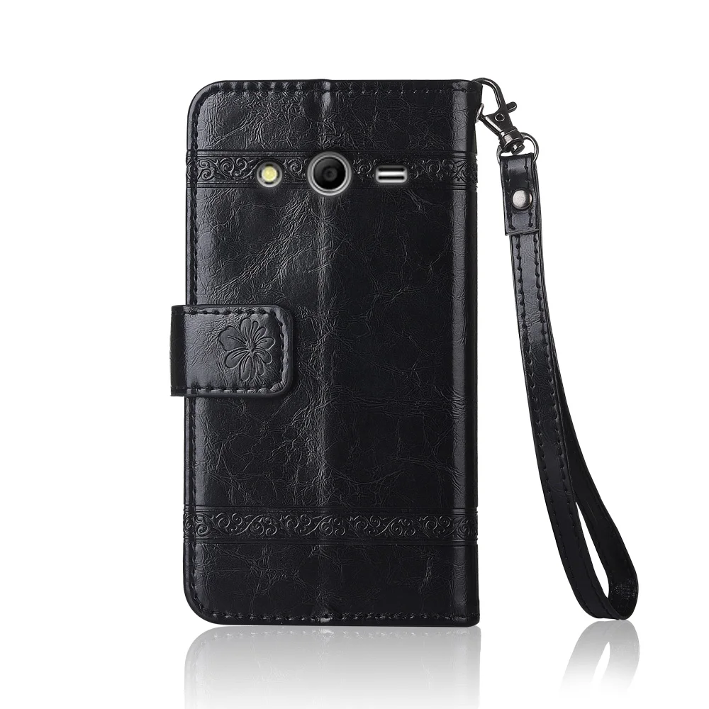 Кожаный флип-чехол для Samsung Galaxy Core 2 II Duos G355 G355H чехлы-бумажники с ремешком мягкая