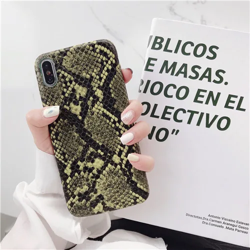 2 Винтажный чехол для телефона из змеиной кожи для iphone XS Max, Матовый Мягкий ТПУ чехол для iphone 11 11pro max X XR XS 6 6s 7 8 plus, задняя крышка - Цвет: 2