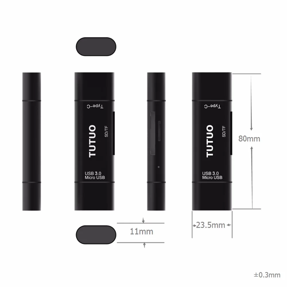 TUTUO SD/Micro SD (TF) USB кардридер 3 в 1 универсальный usb type C A 0 и Micro OTG адаптер для SDXC SDHC