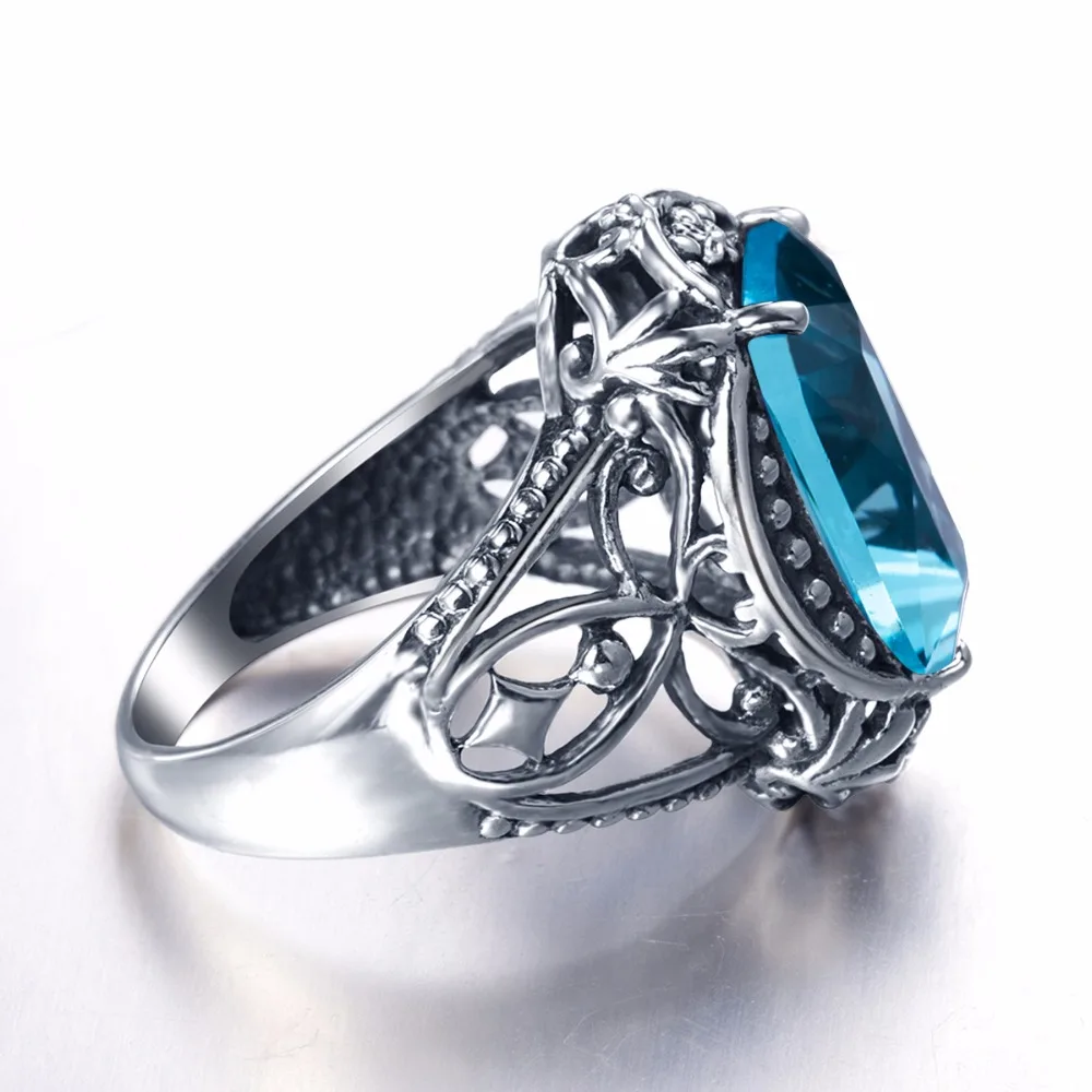 Женское Винтажное кольцо из серебра 925 пробы с аквамарином|ring for|rings for womenring ring |