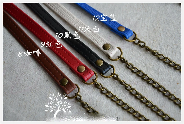 Красочная ручка из искусственной кожи с металлической цепочкой и застежкой для