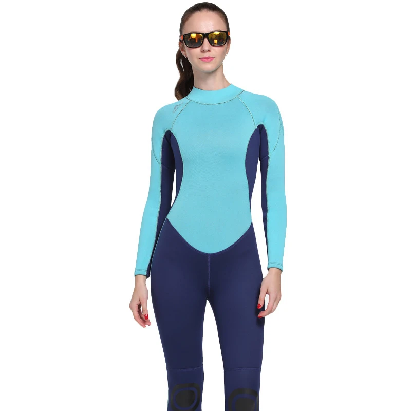 

Women's Winter Warm Surf Swim Wet Suit Female Long Sleeve Swimwear Rashguard Woman Sun Protection One Piece 3MM Neoprene Wetsuit