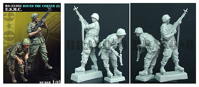Неокрашенный комплект 1/35 Круглый угол два стоячих солдатика каучуковая фигурка