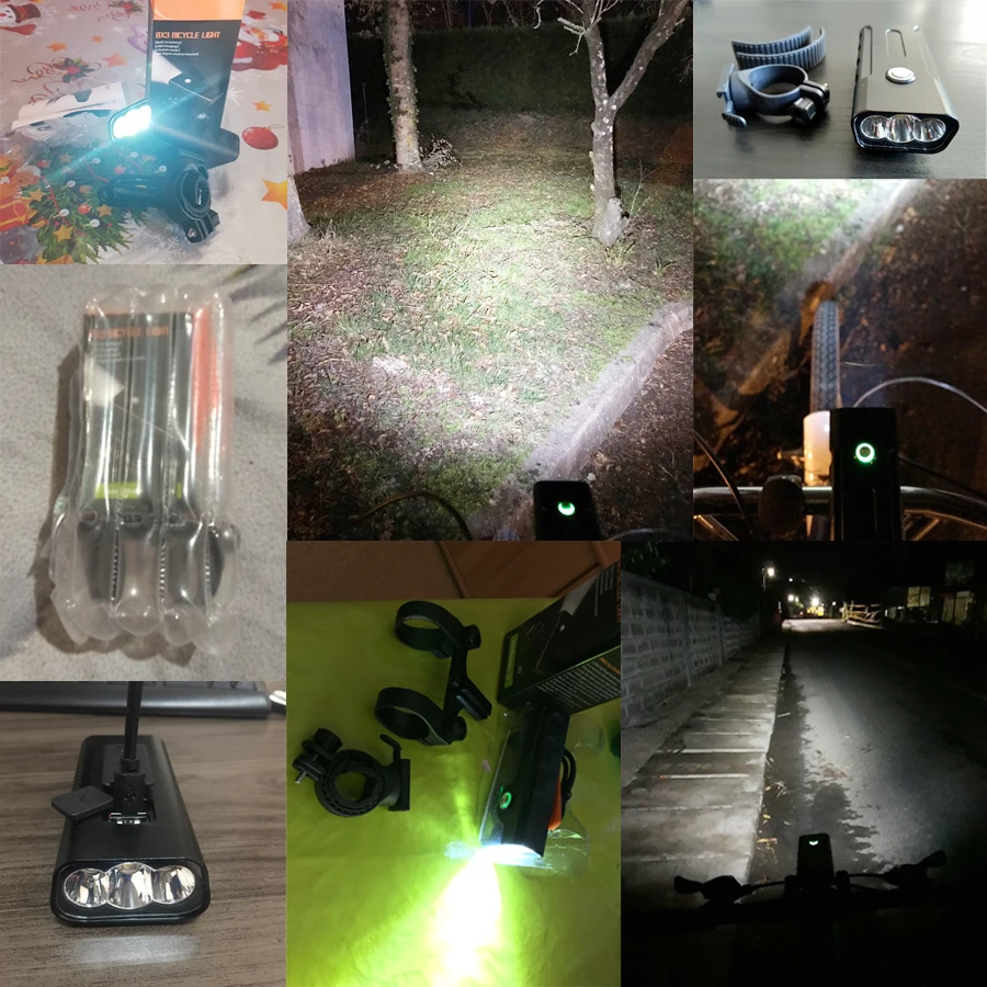 NEWBOLER 5200mAh Bike Light Kit T6 L2 Flashlight For Bicycle 2400 Lumen Led Lantern USB Headlight Mount Bracket Cycle Fornt Lamp