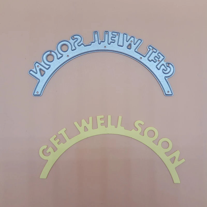 Новое поступление 2018 модные режущие штампы с надписью Get well soon Металлическое