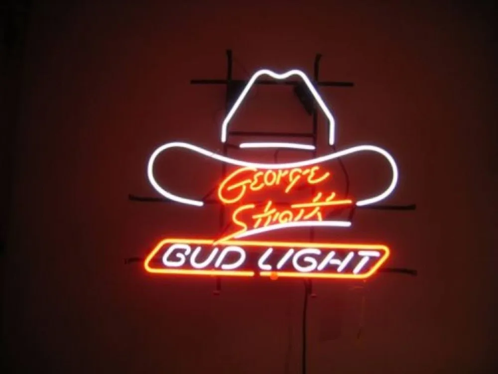 

GEORGE STRAIT BUD LIGHT Glass Neon Light Sign