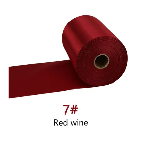 7-Red wine 25 метров/рулон 8 см/10 см/15 см в ширину шампанского атласная лента полиэстер лента для свадебного стула/автомобиля/вечерние украшения Ручное шитье DIY - Цвет: 7-Red wine