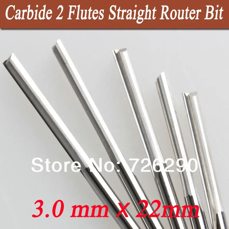 5 шт. 3,175*3,0*22 мм 2-х гранные прямые ножи фрезерные биты для ЧПУ-роутера по дереву, фанере и МДФ для столярных работ.