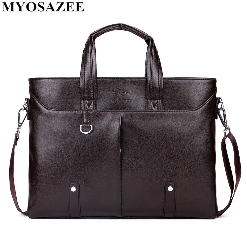 Мужской портфель MYOSAZEE из искусственной кожи на плечо для ноутбука|Мужские