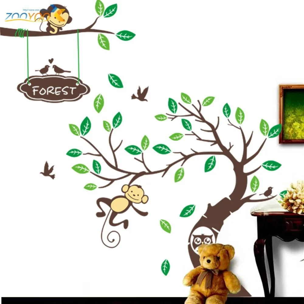 

Monkey Tree Wall Art Stickers Kids Decal Removable Decor Decals Home