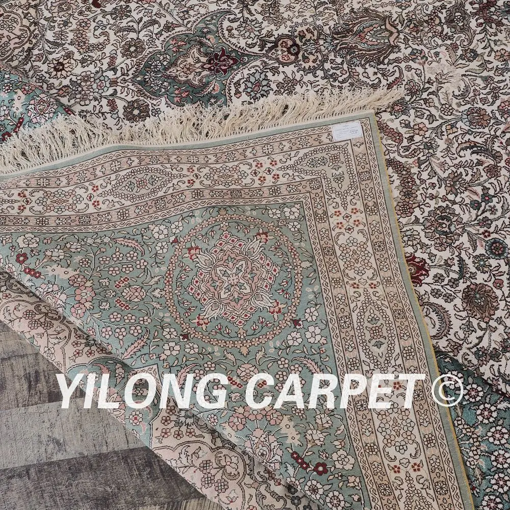 Yilong 12'x18' персидские украшения дома шелковые ковры прочный роскошный ручной
