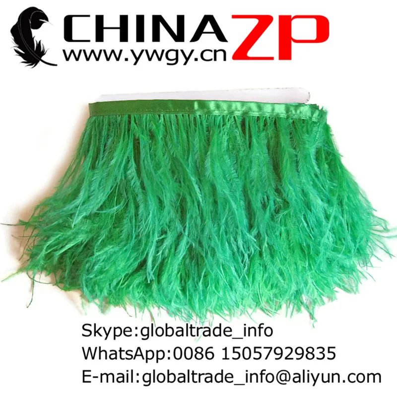 Оптовая продажа с завода в Китае 20 цветов окрашенные зеленые Страусиные бахромы