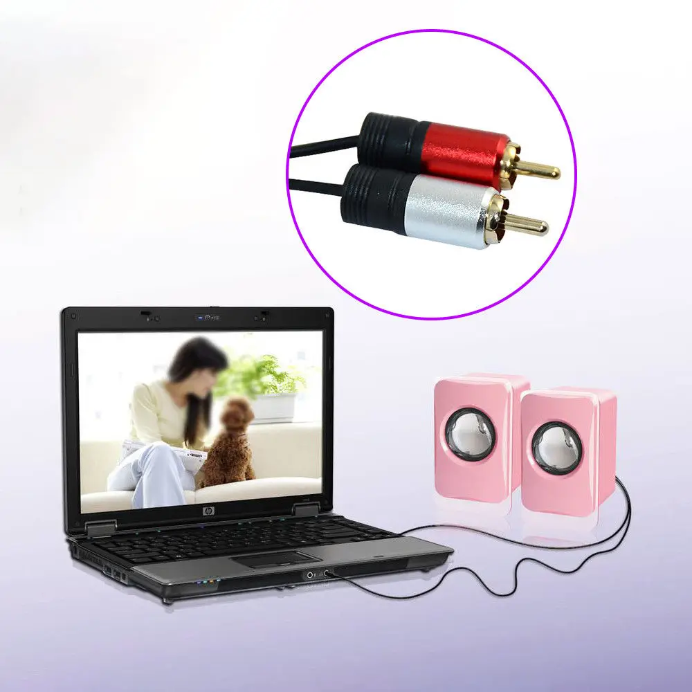 Danspeed 1.5 м/3 м/5 м/10 м 3.5 мм стерео штекер 2 RCA двойной аудио Мужской Динамик Кабельный