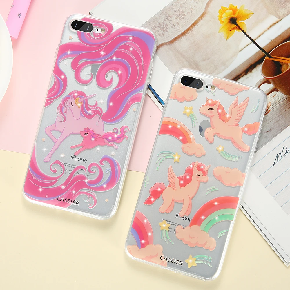 Чехол CASEIER для телефона с милым рисунком iPhone 8 7 6S 6 Plus милые блестящие чехлы со