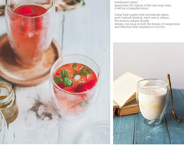 Горячая Канада Tasse Bodum Чашки Стекло высокой бора кремния двухэтажные цветок сосуд прозрачные кружка с двойными стенками Очки